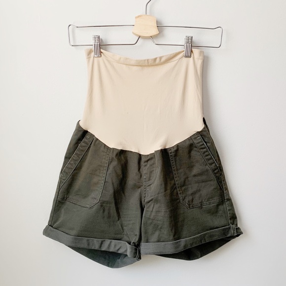 A Pea in the Pod Pants - A PEA IN THE POD Green casual Maternity Shorts